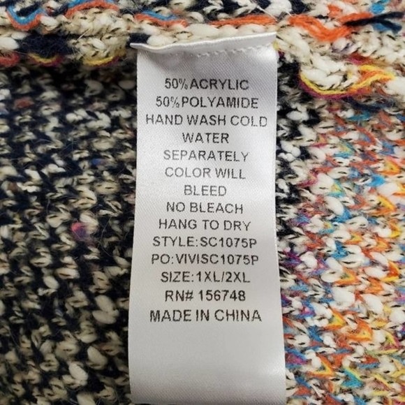 Cozy Boho Belted Hoodie Geometric Open Front Cardigan - Free People Vibes - Picture 11 of 11